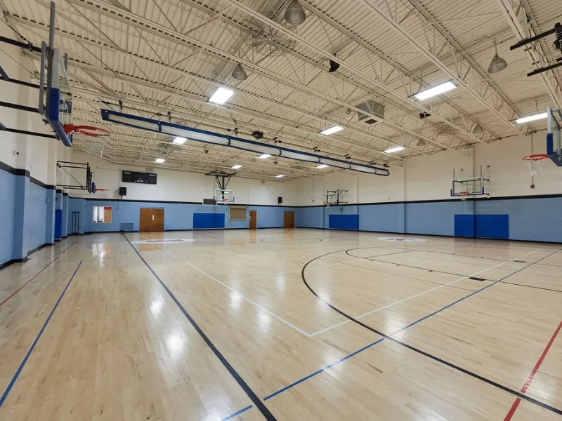 Indoor basketball court at Boyertown Y