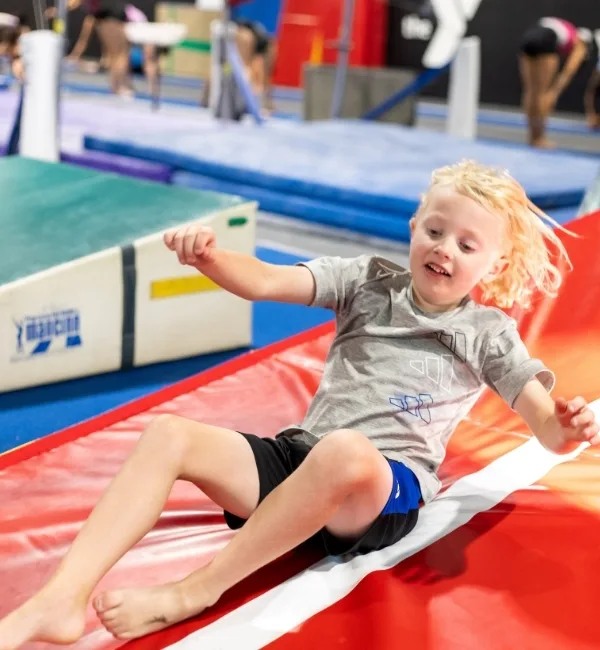 Youth gymnastics athlete tumbling at Haverford Y's Gymnastics Center