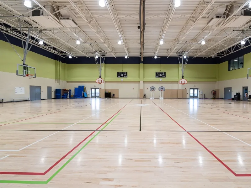 Indoor basketball court at Haverford Area Y