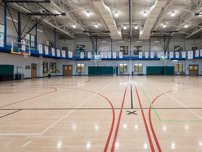 Indoor basketball court at Rocky Run Y