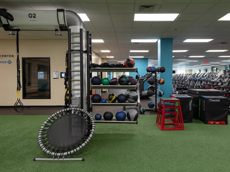Turf area and TRX equipment at Rocky Run Y