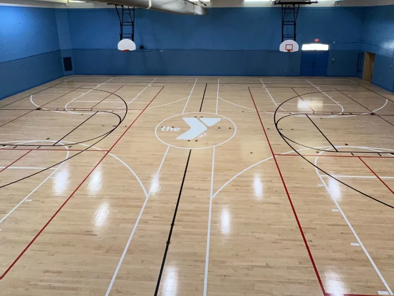 Indoor basketball court at Roxborough Y