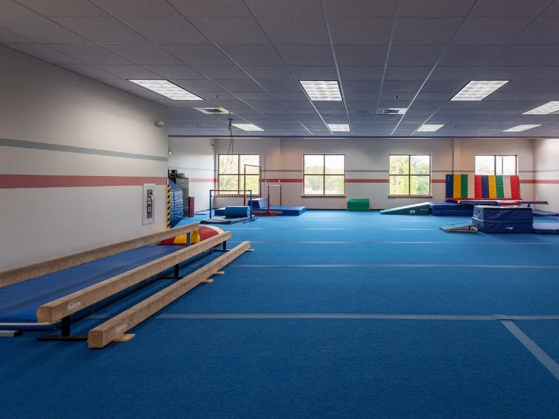 Indoor gymnastics room at Spring Valley Y
