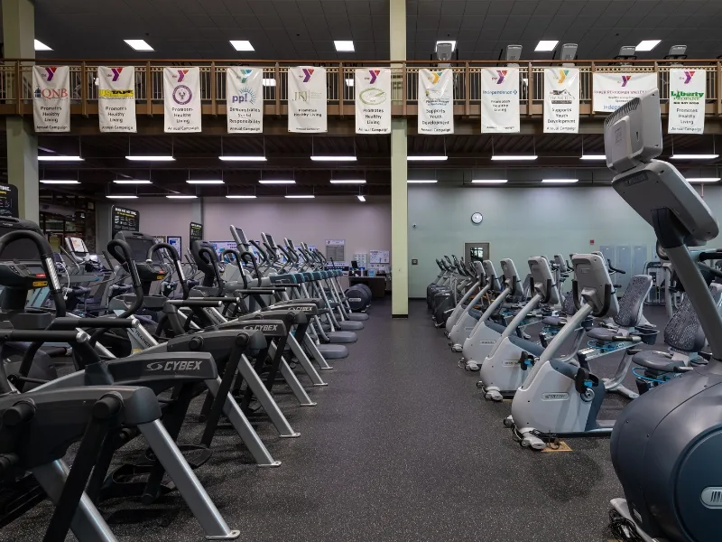 Cardio equipment at Upper Perkiomen Valley Y