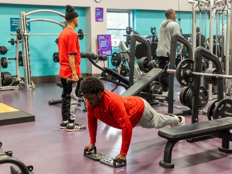 Strength training equipment at West Philadelphia Y