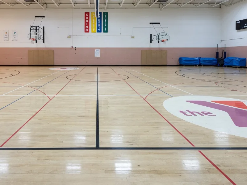 Indoor basketball court at West Philadelphia Y