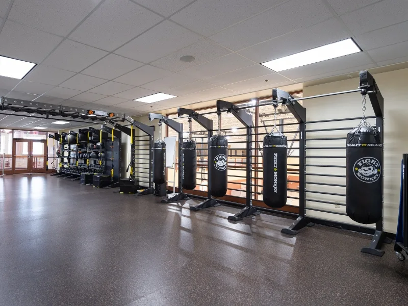 Boxing and TRX equipment at Ambler Y