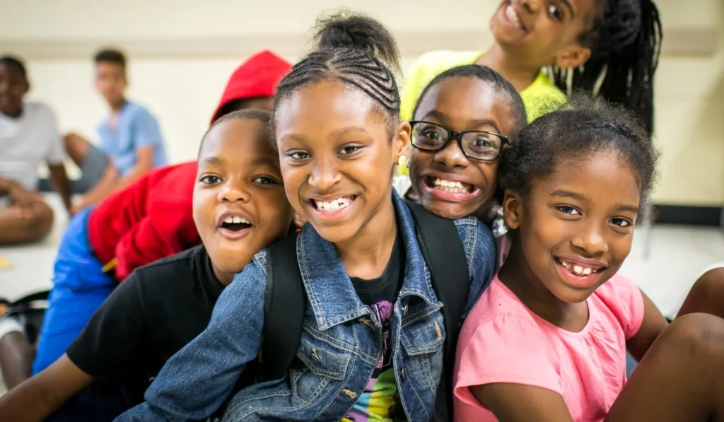 Children smiling at summer day camp