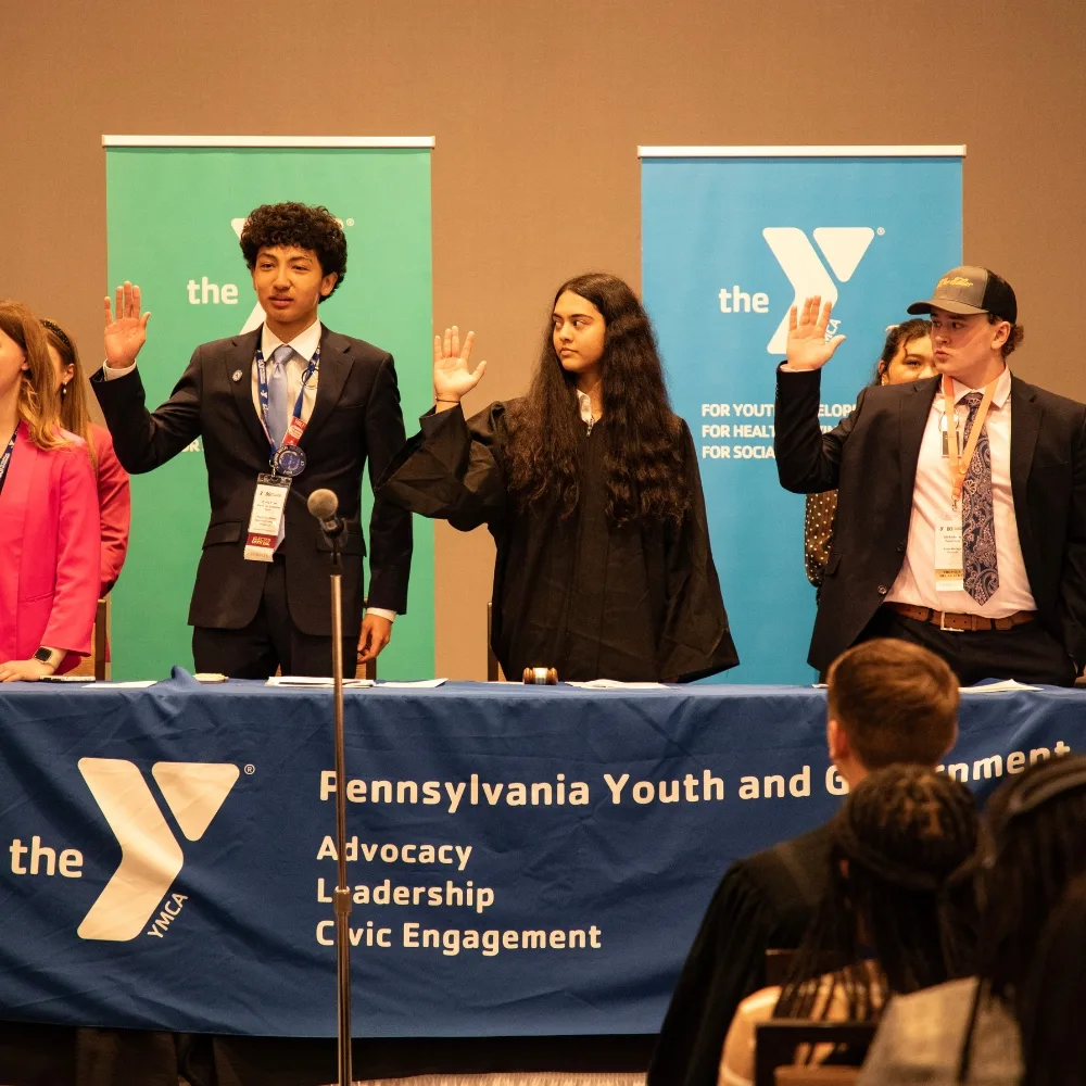 Teens at Youth and Government event