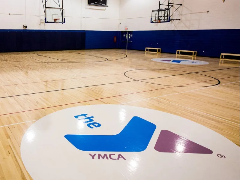 Indoor basketball court at Columbia North Y