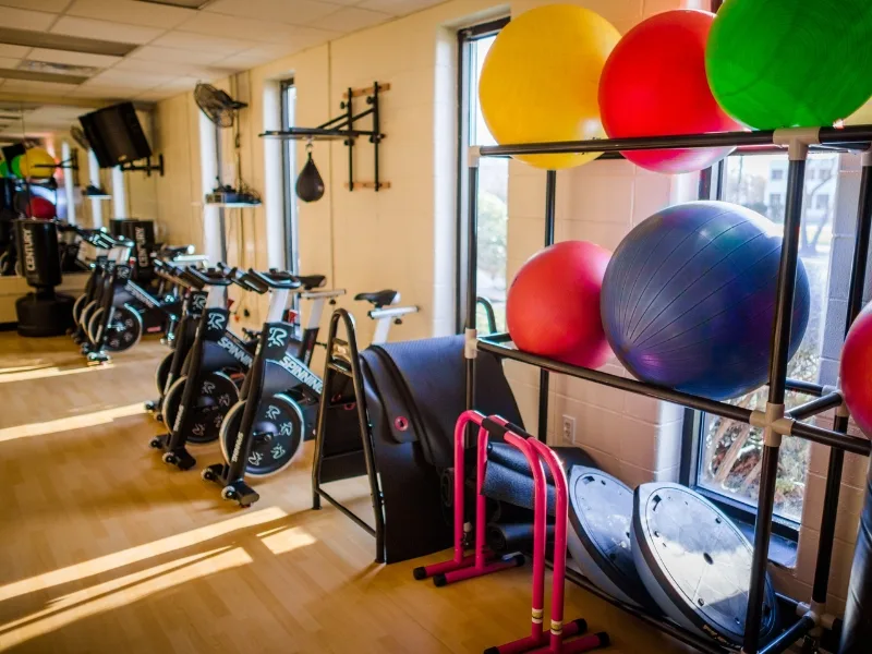 Group exercise studio at Columba North Y