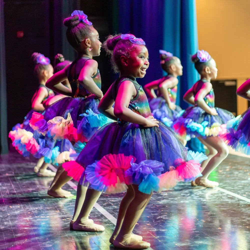 Youth dancers performing in a recital
