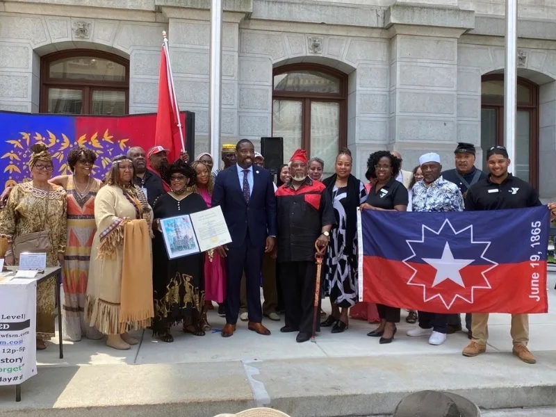 Group of people at Juneteenth event