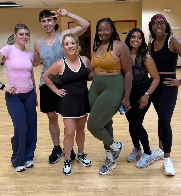 Small group exercise class in a studio