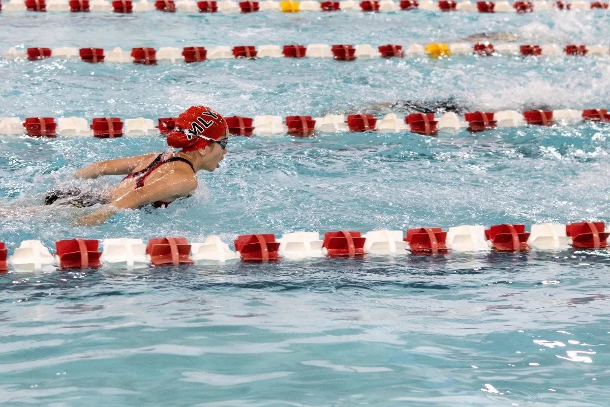 Swim competition at Mount Laurel Y's indoor pool