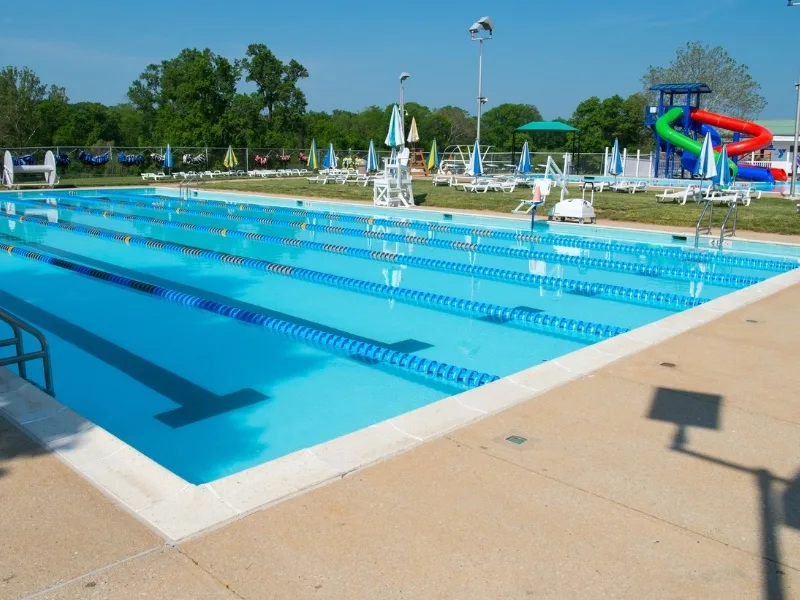 Outdoor pool area at Phoenixville Y