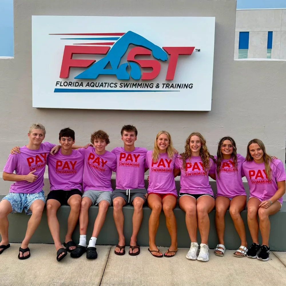 Phoenixville Y's youth swim team at a swimming training facility