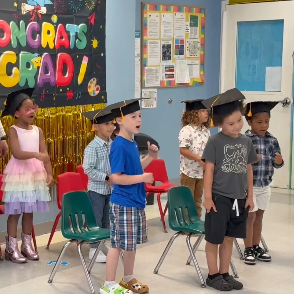 Children at a kindergarten graduation event