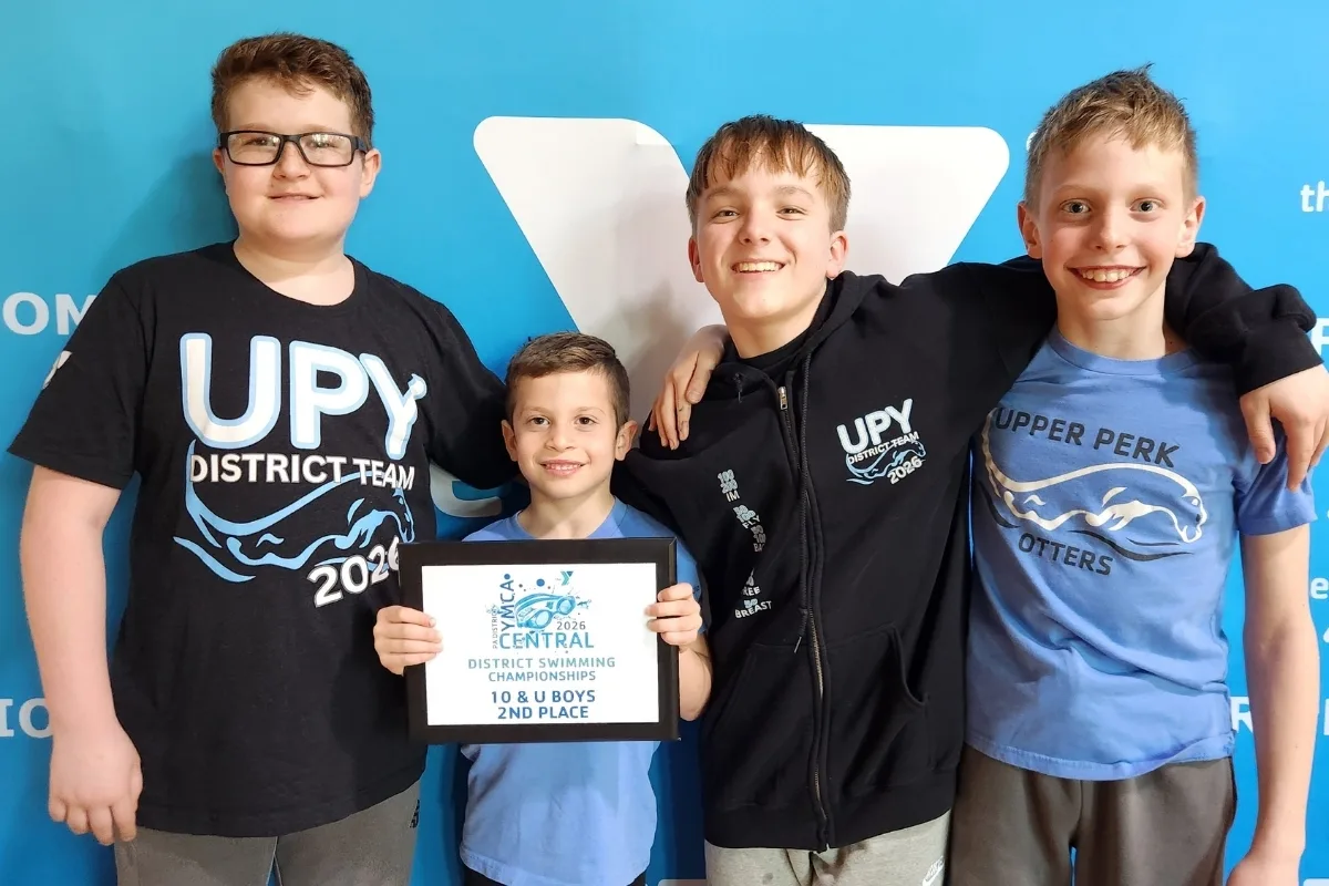 Youth swim team at swim competition