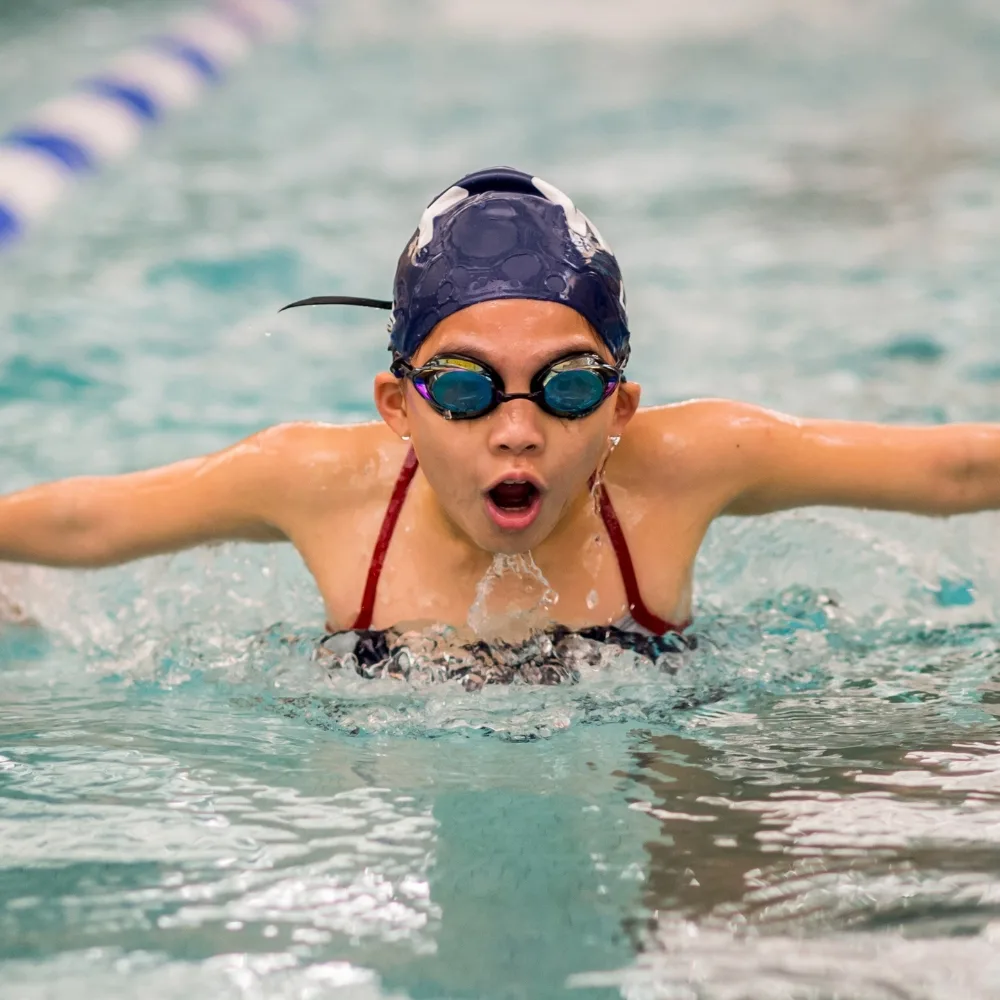 Swim meet inside indoor pool at Willow Grove Y