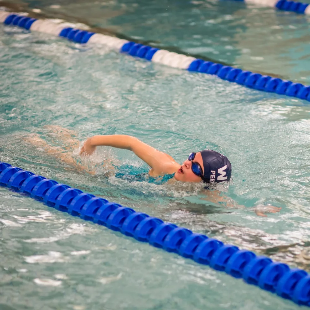 Swim competition at an indoor pool at Willow Grove Y