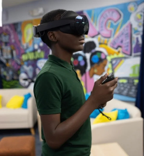 Teen using VR at NextLevel Tech Lab