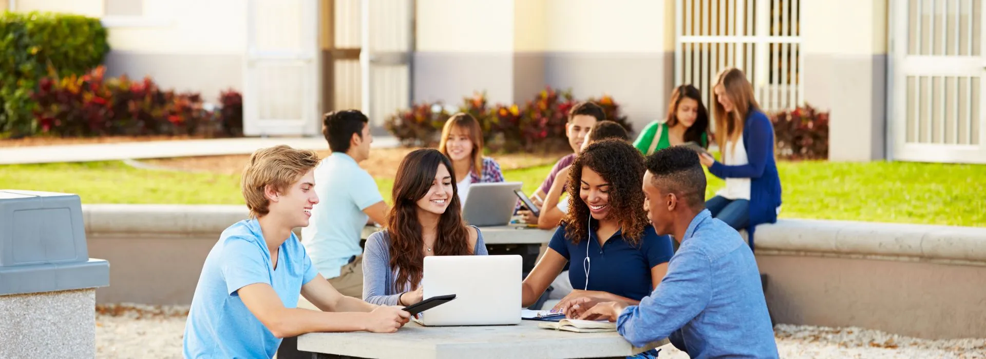 Teens working together