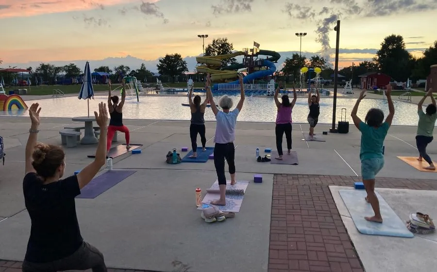 yoga by the pool SV news post
