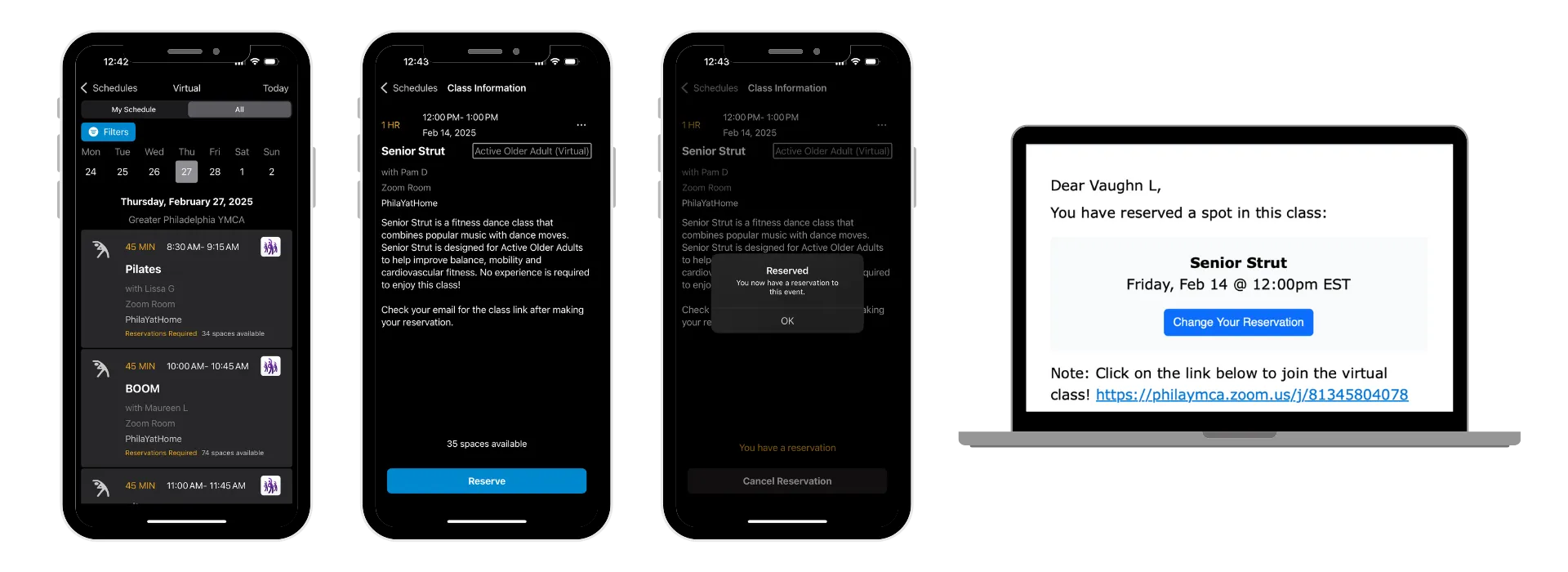 Reserve Class - App YMCA360