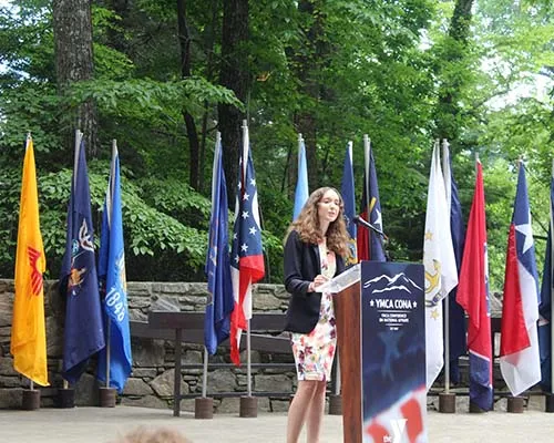 CONA Delegate gives speech