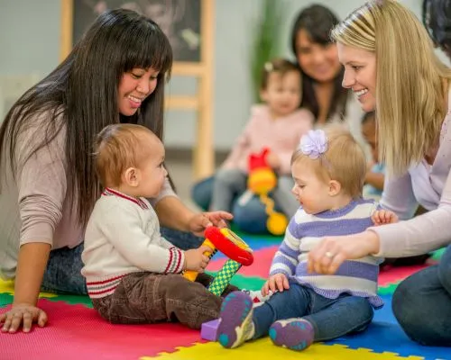 Infants playing