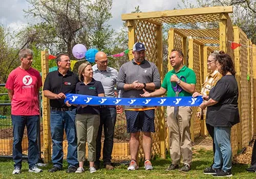 Community garden ribbon cutting