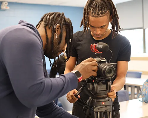 Teen learning video production