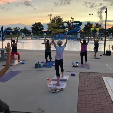 yoga by the pool SV news post