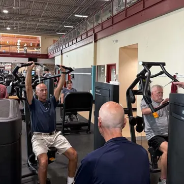 Veterans working out